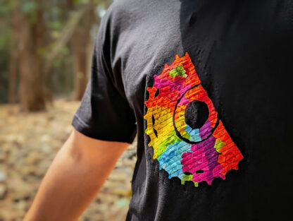 Calyz Black T-shirt with Colorful Cycle Cassette Hub